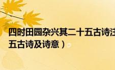 四时田园杂兴其二十五古诗注释诗意（四时田园杂兴其二十五古诗及诗意）