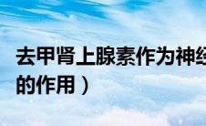 去甲肾上腺素作为神经递质的作用（神经递质的作用）