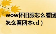 wow怀旧服怎么看团本cd（魔兽世界怀旧服怎么看团本cd）