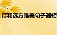 诗和远方唯美句子简短（诗和远方唯美句子）