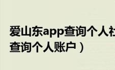 爱山东app查询个人社保（青岛市社会保障卡查询个人账户）