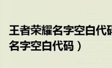 王者荣耀名字空白代码的制作方法（王者荣耀名字空白代码）
