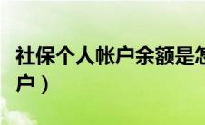 社保个人帐户余额是怎么组成的（社保个人帐户）