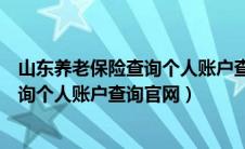 山东养老保险查询个人账户查询官网入口（山东养老保险查询个人账户查询官网）