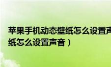 苹果手机动态壁纸怎么设置声音教程视频（苹果手机动态壁纸怎么设置声音）