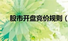 股市开盘竞价规则（a股集合竞价规则）