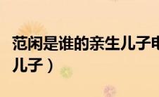 范闲是谁的亲生儿子电视剧（范闲是谁的亲生儿子）