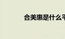 合美惠是什么平台（合美惠）