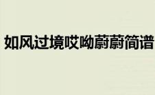 如风过境哎呦蔚蔚简谱（如风过境什么意思）