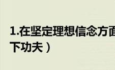 1.在坚定理想信念方面（要在坚定理想信念上下功夫）