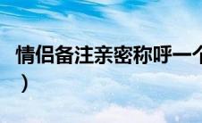 情侣备注亲密称呼一个字（情侣备注亲密称呼）