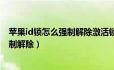 苹果id锁怎么强制解除激活锁是否要越狱（苹果id锁怎么强制解除）