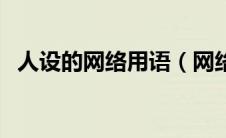 人设的网络用语（网络语人设是什么意思）