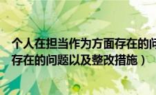 个人在担当作为方面存在的问题原因（个人在担当作为方面存在的问题以及整改措施）