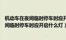 机动车在夜间临时停车时应开启什么灯单选题（机动车在夜间临时停车时应开启什么灯）