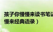 孩子你慢慢来读书笔记摘抄及感悟（孩子你慢慢来经典语录）
