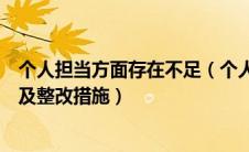 个人担当方面存在不足（个人在担当作为方面存在的问题以及整改措施）