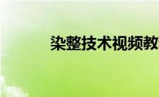 染整技术视频教程（染整技术）