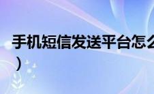 手机短信发送平台怎么发（手机短信发送平台）