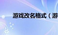 游戏改名格式（游戏昵称格式错误）