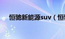 恒驰新能源suv（恒驰新能源汽车价格）