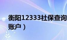 衡阳12333社保查询网（衡阳社保查询个人账户）