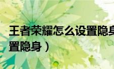 王者荣耀怎么设置隐身在线（王者荣耀怎么设置隐身）