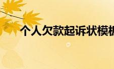 个人欠款起诉状模板（个人欠款模板）