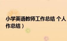 小学英语教师工作总结 个人（2019年小学英语教师个人工作总结）