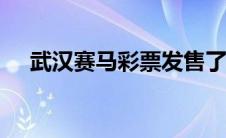 武汉赛马彩票发售了吗（武汉赛马app）