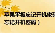 苹果平板忘记开机密码了怎么解开（苹果平板忘记开机密码）