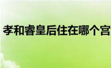 孝和睿皇后住在哪个宫（孝和睿皇后的封号）