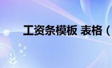 工资条模板 表格（工资条模板表格）