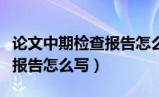 论文中期检查报告怎么写范文（论文中期检查报告怎么写）