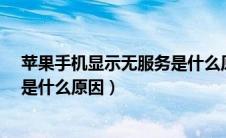 苹果手机显示无服务是什么原因呢?（苹果手机显示无服务是什么原因）