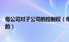 母公司对子公司的控制权（母公司是如何对子公司进行控制的）