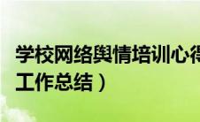 学校网络舆情培训心得（六处学校度网络舆情工作总结）