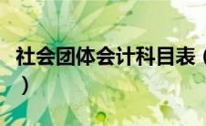 社会团体会计科目表（社会团体会计账务处理）