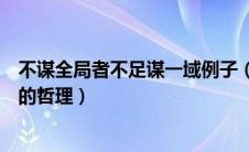 不谋全局者不足谋一域例子（不谋全局者不足以谋一域体现的哲理）