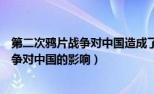 第二次鸦片战争对中国造成了什么严重影响（第二次鸦片战争对中国的影响）