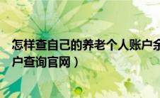 怎样查自己的养老个人账户余额（个人养老保险查询个人账户查询官网）