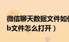 微信聊天数据文件如何打开（微信聊天记录db文件怎么打开）