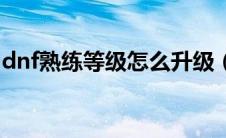 dnf熟练等级怎么升级（dnf熟练度怎么提升）
