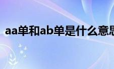 aa单和ab单是什么意思（ab单是什么意思）