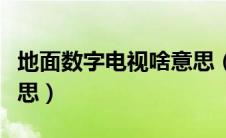 地面数字电视啥意思（地面数字电视是什么意思）