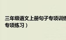 三年级语文上册句子专项训练带答案（三年级上册语文句子专项练习）