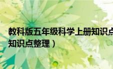 教科版五年级科学上册知识点汇总（科教版五年级上册科学知识点整理）