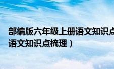 部编版六年级上册语文知识点归纳总结（统编版六年级上册语文知识点梳理）