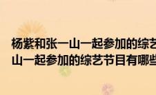 杨紫和张一山一起参加的综艺节目有哪些名字（杨紫和张一山一起参加的综艺节目有哪些）