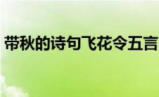 带秋的诗句飞花令五言（带秋的诗句飞花令）